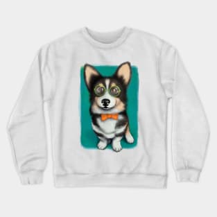 Corgi gentleman illustrated dog Crewneck Sweatshirt